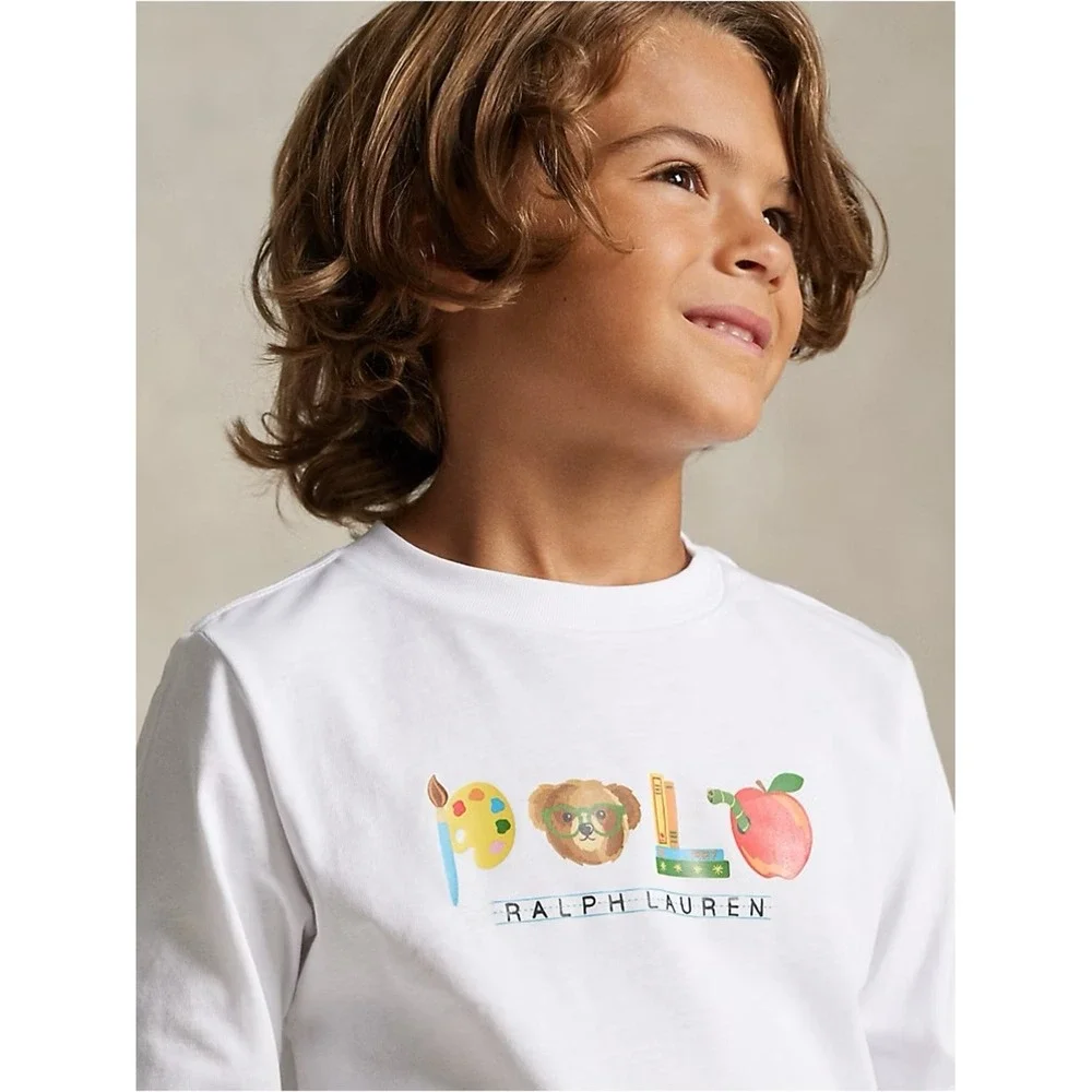 Sz Various Ralph Lauren Kids White Graphic Logo T-Shirt